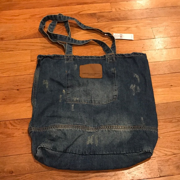 American Eagle Denim Tote NWT - Picture 3 of 4